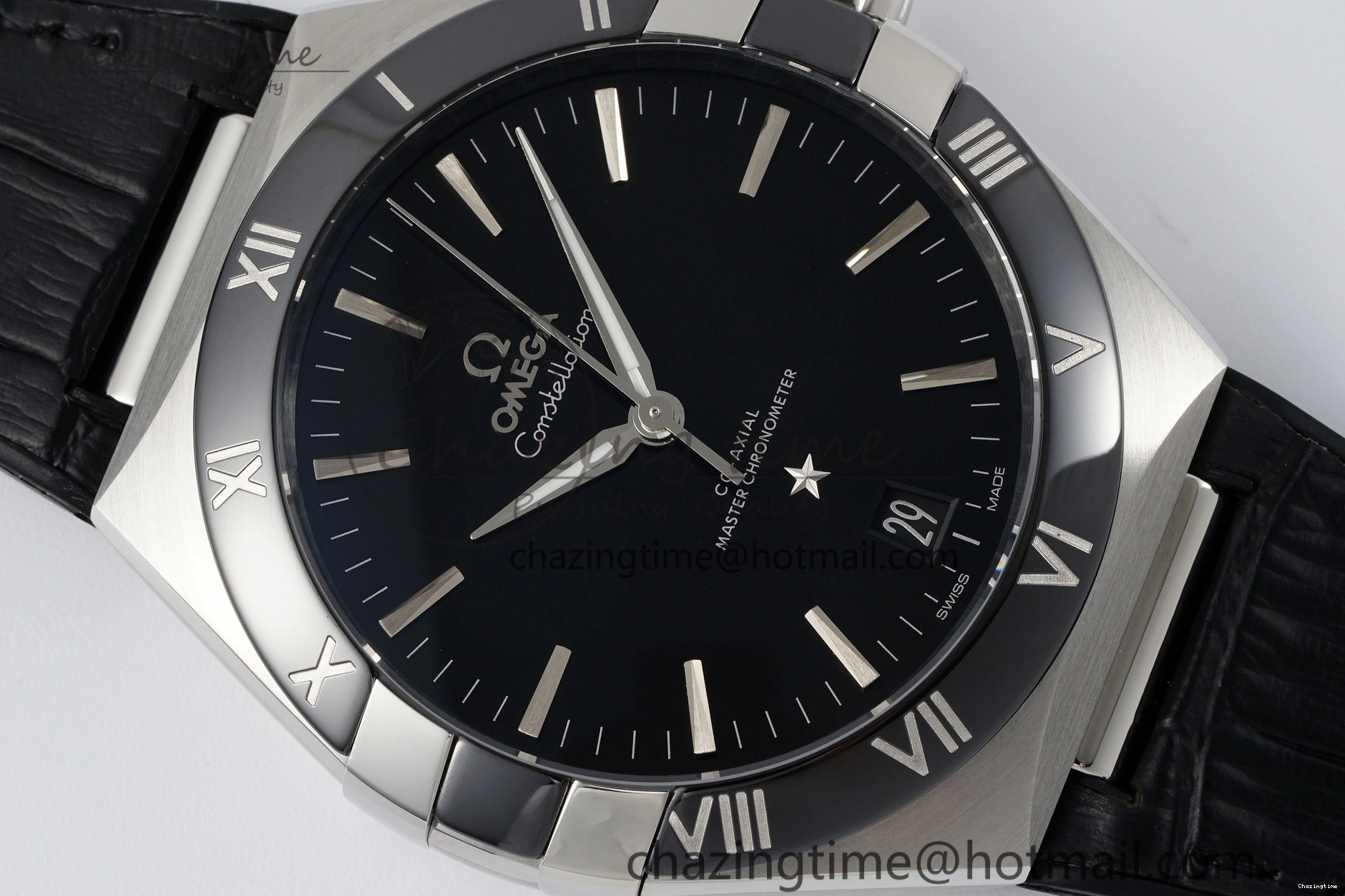 0104 Constellation Black Ceramic SS SBF 1:1 Best Edition Black Dial on Black Gummy Strap A8900 Super Clone TimelessDesign 7798